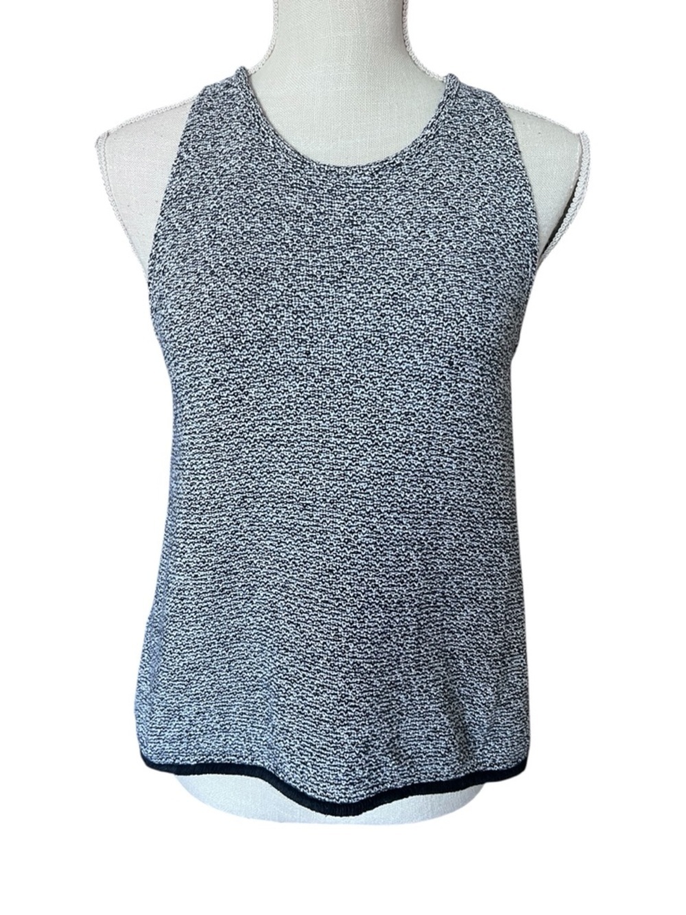 Madewell Black and White Marled Knit Tank Sz/S